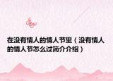 在没有情人的情人节里（没有情人的情人节怎么过简介介绍）