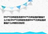 DNF气功师装备选择DNF气功师最强武器是什么介绍(DNF气功师装备选择DNF气功师最强武器是什么详细情况如何)