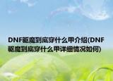 DNF驱魔到底穿什么甲介绍(DNF驱魔到底穿什么甲详细情况如何)