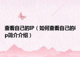 查看自己的IP（如何查看自己的ip简介介绍）