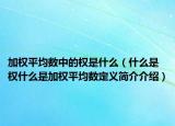 加权平均数中的权是什么（什么是权什么是加权平均数定义简介介绍）