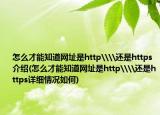 怎么才能知道网址是http\\还是https介绍(怎么才能知道网址是http\\还是https详细情况如何)