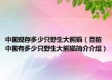 中国现存多少只野生大熊猫（目前中国有多少只野生大熊猫简介介绍）