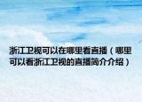 浙江卫视可以在哪里看直播（哪里可以看浙江卫视的直播简介介绍）