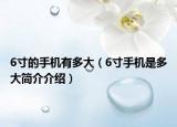 6寸的手机有多大（6寸手机是多大简介介绍）
