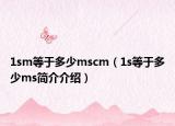 1sm等于多少mscm（1s等于多少ms简介介绍）