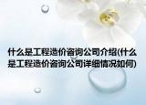 什么是工程造价咨询公司介绍(什么是工程造价咨询公司详细情况如何)