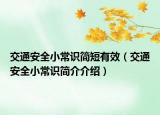 交通安全小常识简短有效（交通安全小常识简介介绍）
