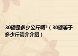 30磅是多少公斤啊?（30磅等于多少斤简介介绍）