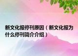 新文化报停刊原因（新文化报为什么停刊简介介绍）