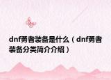 dnf勇者装备是什么（dnf勇者装备分类简介介绍）