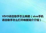 VIVO语音助手怎么唤醒（vivo手机语音助手怎么打开唤醒简介介绍）