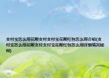支付宝怎么用花呗支付支付宝花呗红包怎么用介绍(支付宝怎么用花呗支付支付宝花呗红包怎么用详细情况如何)