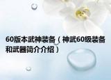 60版本武神装备（神武60级装备和武器简介介绍）