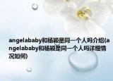angelababy和杨颖是同一个人吗介绍(angelababy和杨颖是同一个人吗详细情况如何)