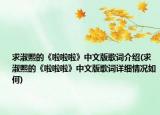 求淑熙的《啦啦啦》中文版歌词介绍(求淑熙的《啦啦啦》中文版歌词详细情况如何)