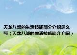 天龙八部的生活技能简介介绍怎么写（天龙八部的生活技能简介介绍）