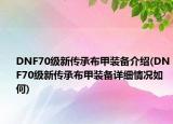 DNF70级新传承布甲装备介绍(DNF70级新传承布甲装备详细情况如何)