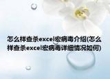 怎么样查杀excel宏病毒介绍(怎么样查杀excel宏病毒详细情况如何)