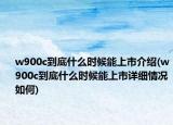 w900c到底什么时候能上市介绍(w900c到底什么时候能上市详细情况如何)