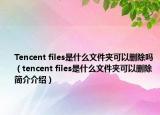 Tencent files是什么文件夹可以删除吗（tencent files是什么文件夹可以删除简介介绍）