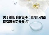 关于重阳节的古诗（重阳节的古诗有哪些简介介绍）