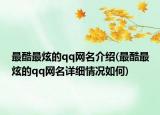 最酷最炫的qq网名介绍(最酷最炫的qq网名详细情况如何)