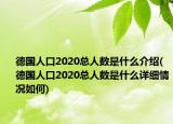 德国人口2020总人数是什么介绍(德国人口2020总人数是什么详细情况如何)