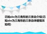 已知abc为三角形的三条边介绍(已知abc为三角形的三条边详细情况如何)
