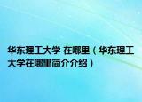华东理工大学 在哪里（华东理工大学在哪里简介介绍）
