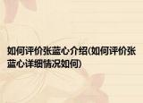 如何评价张蓝心介绍(如何评价张蓝心详细情况如何)