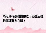 热电式传感器的原理（热感应器的原理简介介绍）