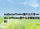 audio(software是什么介绍 audio software是什么详细情况如何)