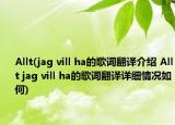 Allt(jag vill ha的歌词翻译介绍 Allt jag vill ha的歌词翻译详细情况如何)