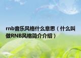 rnb音乐风格什么意思（什么叫做RNB风格简介介绍）