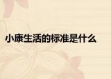 小康生活的标准是什么