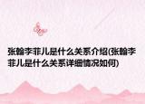 张翰李菲儿是什么关系介绍(张翰李菲儿是什么关系详细情况如何)