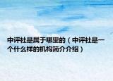 中评社是属于哪里的（中评社是一个什么样的机构简介介绍）