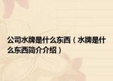公司水牌是什么东西（水牌是什么东西简介介绍）