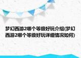 梦幻西游2哪个等级好玩介绍(梦幻西游2哪个等级好玩详细情况如何)