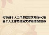 化妆品个人工作总结范文介绍(化妆品个人工作总结范文详细情况如何)