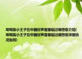 哈呢族小王子在中国好声音里唱过哪些歌介绍(哈呢族小王子在中国好声音里唱过哪些歌详细情况如何)