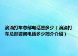滴滴打车总部电话是多少（滴滴打车总部咨询电话多少简介介绍）