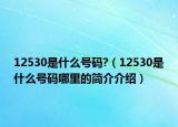 12530是什么号码?（12530是什么号码哪里的简介介绍）