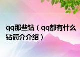 qq那些钻（qq都有什么钻简介介绍）