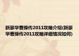 新豪华曹操传2011攻略介绍(新豪华曹操传2011攻略详细情况如何)