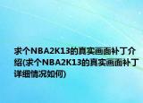 求个NBA2K13的真实画面补丁介绍(求个NBA2K13的真实画面补丁详细情况如何)