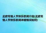 孟庭苇情人节快乐歌词介绍(孟庭苇情人节快乐歌词详细情况如何)
