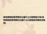 省检察院检务督察处长是什么行政级别介绍(省检察院检务督察处长是什么行政级别详细情况如何)