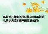 草坪婚礼策划方案3篇介绍(草坪婚礼策划方案3篇详细情况如何)